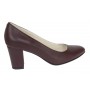 Pantofi eleganti dama din piele naturala box, toc 7 cm - Model Selena NA87BORDOP